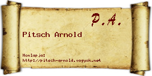 Pitsch Arnold névjegykártya